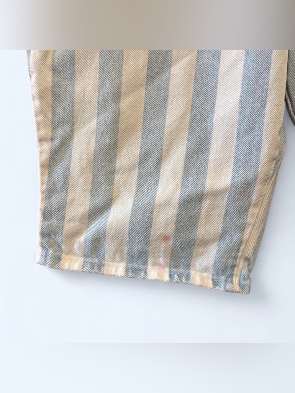 Vintage 90s Baggy Mom Denim Shorts Sz 16 Baby Blue Striped High Waist Venezia - Picture 3 of 5